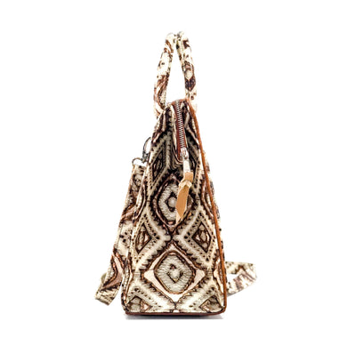 The Opry - Longhorn w/ Ivory & Bronze Aztec-The Opry-Western-Cowhide-Bags-Handmade-Products-Gifts-Dancing Cactus Designs