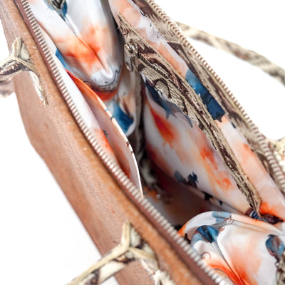 The Opry - Longhorn w/ Ivory & Bronze Aztec-The Opry-Western-Cowhide-Bags-Handmade-Products-Gifts-Dancing Cactus Designs