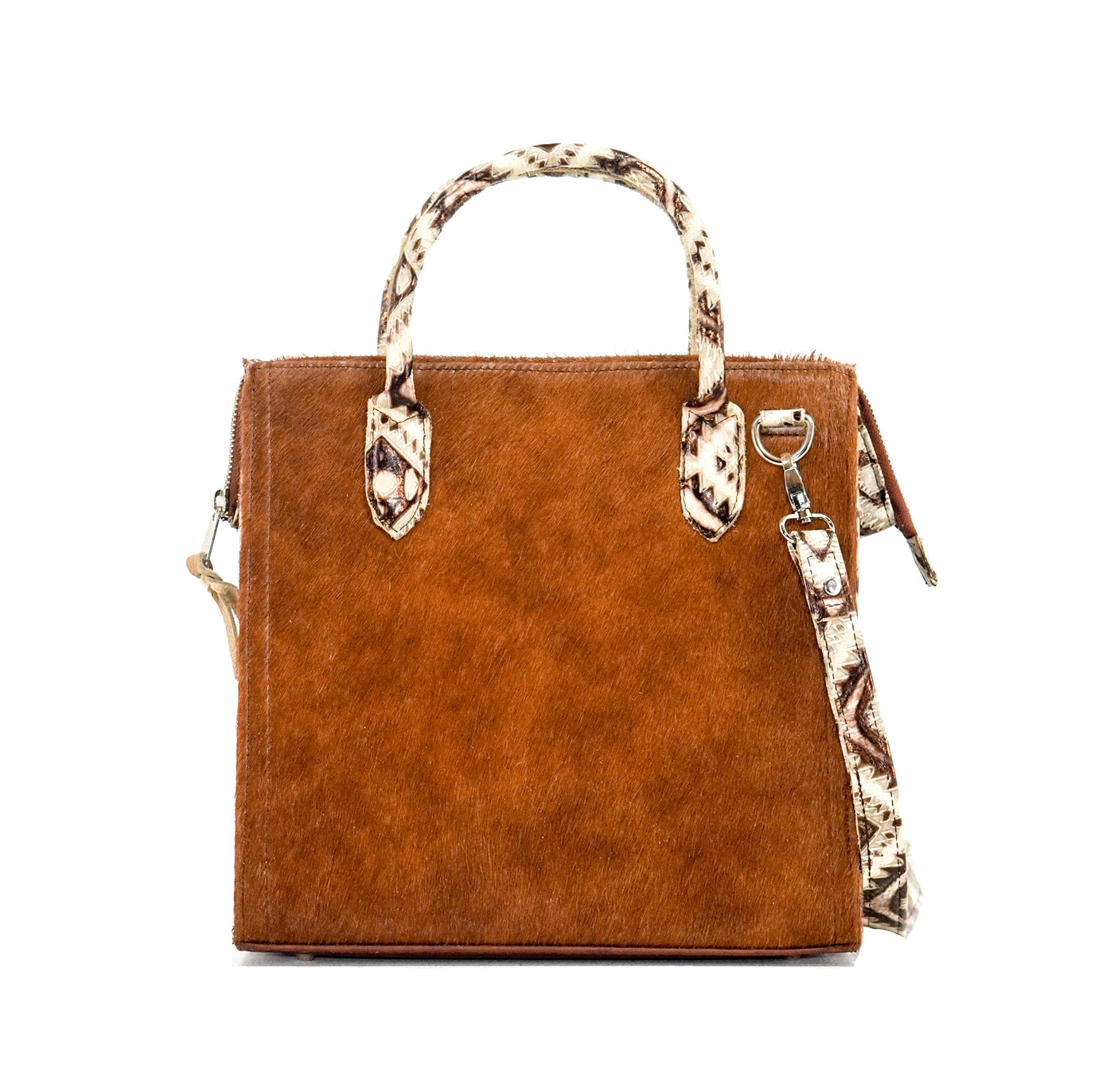 The Opry - Longhorn w/ Ivory & Bronze Aztec-The Opry-Western-Cowhide-Bags-Handmade-Products-Gifts-Dancing Cactus Designs