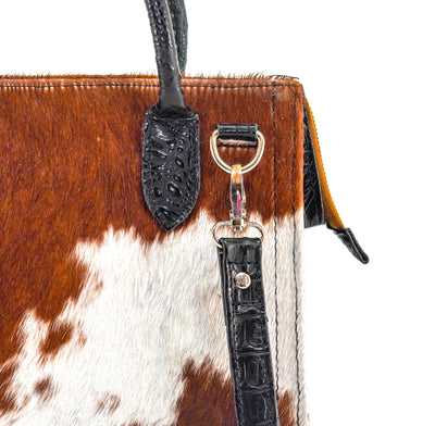 The Opry - Longhorn w/ Onyx Croc-The Opry-Western-Cowhide-Bags-Handmade-Products-Gifts-Dancing Cactus Designs