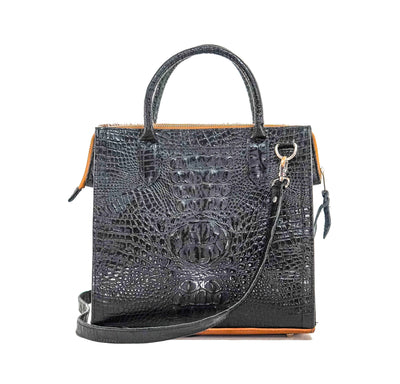 The Opry - Longhorn w/ Onyx Croc-The Opry-Western-Cowhide-Bags-Handmade-Products-Gifts-Dancing Cactus Designs