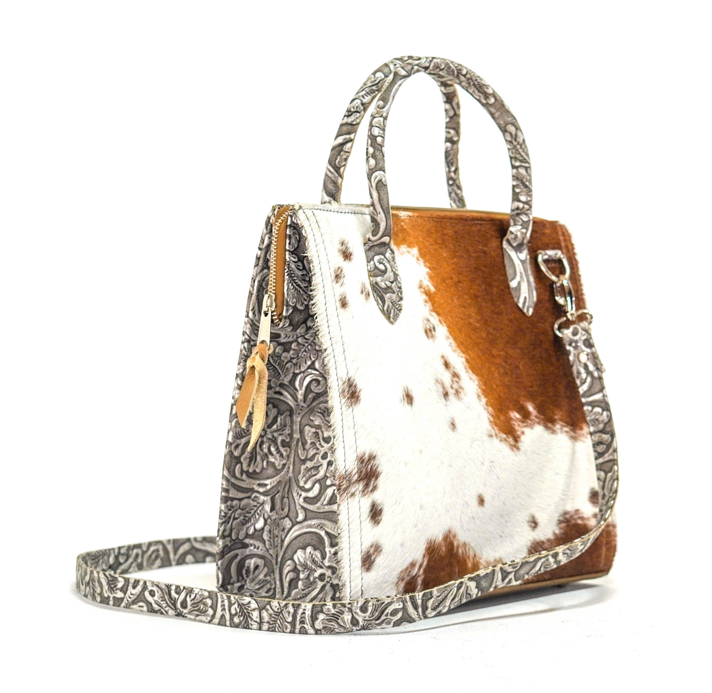 The Opry - Longhorn w/ Silver tool-The Opry-Western-Cowhide-Bags-Handmade-Products-Gifts-Dancing Cactus Designs