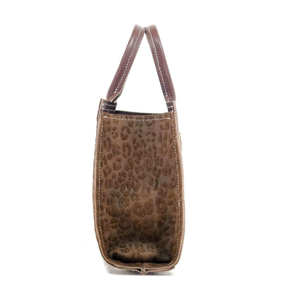 The Ranch Hand - All Embossed w/ Espresso Leopard-The Ranch Hand-Western-Cowhide-Bags-Handmade-Products-Gifts-Dancing Cactus Designs