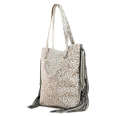 Trisha - All Embossed w/ Silver tool-Trisha-Western-Cowhide-Bags-Handmade-Products-Gifts-Dancing Cactus Designs