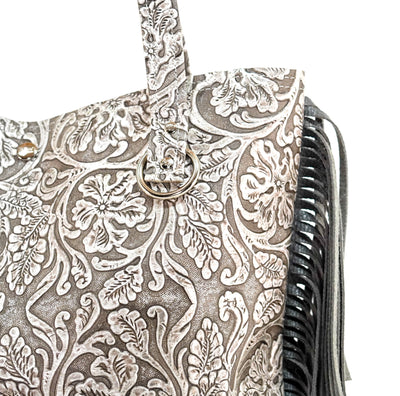 Trisha - All Embossed w/ Silver tool-Trisha-Western-Cowhide-Bags-Handmade-Products-Gifts-Dancing Cactus Designs