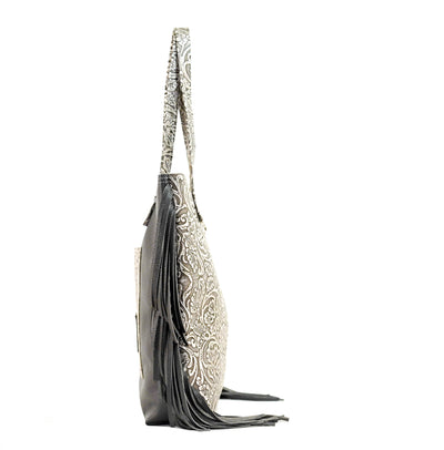 Trisha - All Embossed w/ Silver tool-Trisha-Western-Cowhide-Bags-Handmade-Products-Gifts-Dancing Cactus Designs