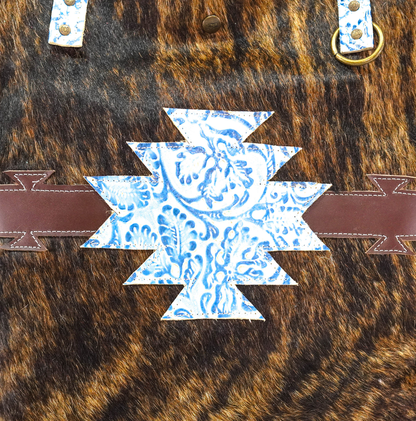 Trisha - Brindle w/ Galaxy Tool-Trisha-Western-Cowhide-Bags-Handmade-Products-Gifts-Dancing Cactus Designs