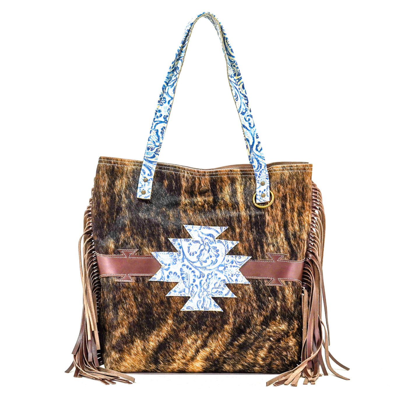 Trisha - Brindle w/ Galaxy Tool-Trisha-Western-Cowhide-Bags-Handmade-Products-Gifts-Dancing Cactus Designs