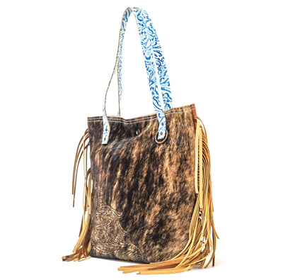 Trisha - Brindle w/ No Embossed-Trisha-Western-Cowhide-Bags-Handmade-Products-Gifts-Dancing Cactus Designs