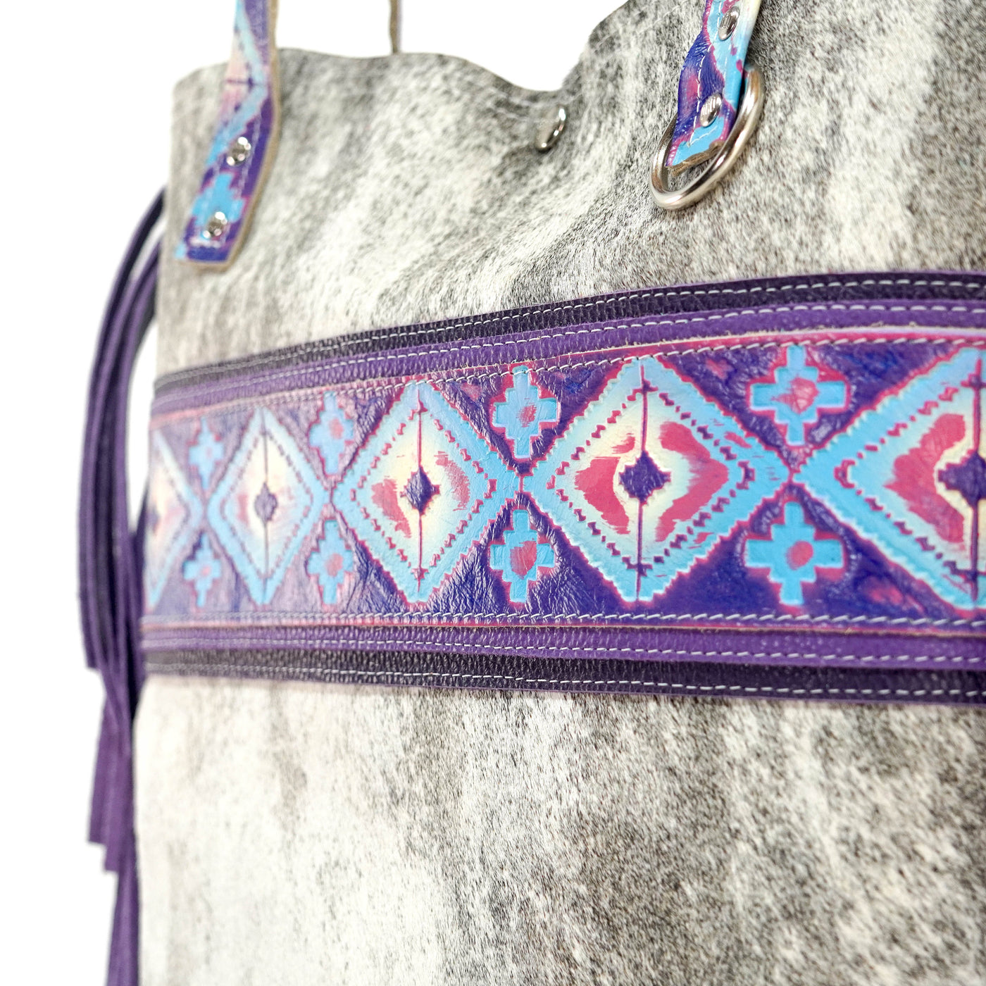 Trisha - Brindle w/ Unicorn Navajo-Trisha-Western-Cowhide-Bags-Handmade-Products-Gifts-Dancing Cactus Designs
