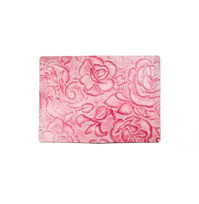 Waylon Wallet - All Embossed w/ Pink Roses-Waylon Wallet-Western-Cowhide-Bags-Handmade-Products-Gifts-Dancing Cactus Designs