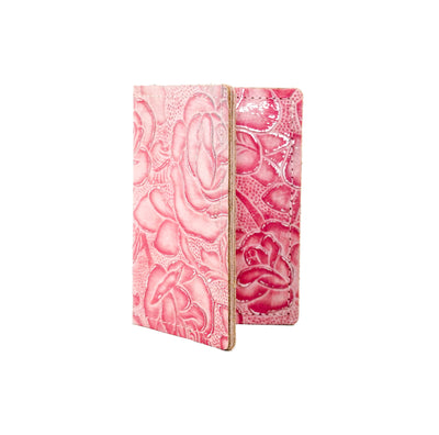 Waylon Wallet - All Embossed w/ Pink Roses-Waylon Wallet-Western-Cowhide-Bags-Handmade-Products-Gifts-Dancing Cactus Designs