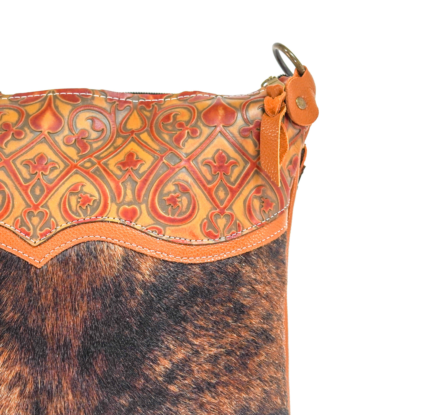 Wynonna - Brindle w/ Caramel Black Jack-Wynonna-Western-Cowhide-Bags-Handmade-Products-Gifts-Dancing Cactus Designs