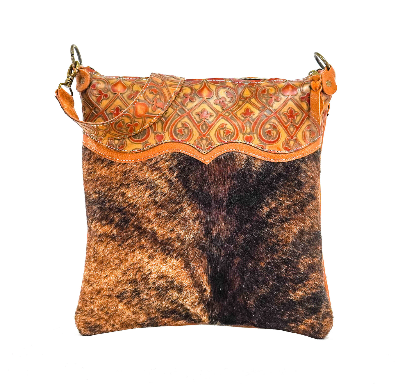 Wynonna - Brindle w/ Caramel Black Jack-Wynonna-Western-Cowhide-Bags-Handmade-Products-Gifts-Dancing Cactus Designs