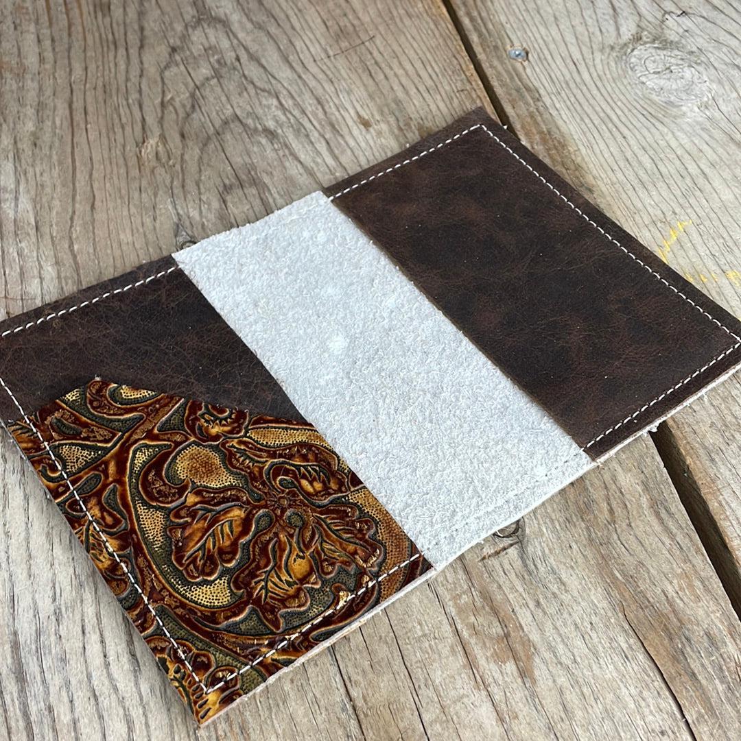 182 Passport Cover - Silver Acid w/ Sepia Laredo-Passport Cover-Western-Cowhide-Bags-Handmade-Products-Gifts-Dancing Cactus Designs