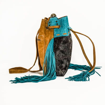 Gabby - Oil Spot w/ Turquoise Denver Tool-Gabby-Western-Cowhide-Bags-Handmade-Products-Gifts-Dancing Cactus Designs