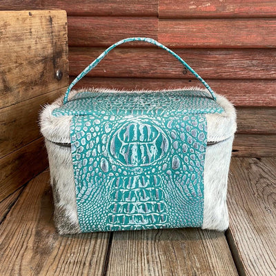 Train Station - Exotic w/ Turquoise Sand Croc-Train Station-Western-Cowhide-Bags-Handmade-Products-Gifts-Dancing Cactus Designs