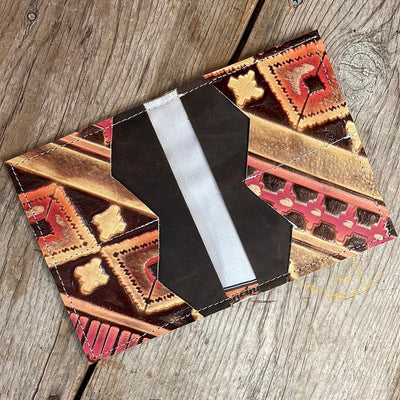 Waylon Wallet - Brindle w/ Summit Fire-Waylon Wallet-Western-Cowhide-Bags-Handmade-Products-Gifts-Dancing Cactus Designs