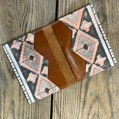 Waylon Wallet - w/ Caramel Leather-Waylon Wallet-Western-Cowhide-Bags-Handmade-Products-Gifts-Dancing Cactus Designs
