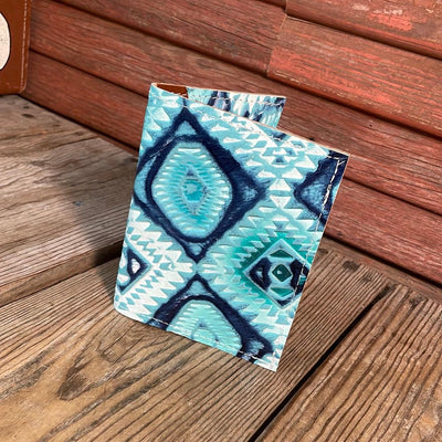 Waylon Wallet - w/ Glacier Park Aztec-Waylon Wallet-Western-Cowhide-Bags-Handmade-Products-Gifts-Dancing Cactus Designs