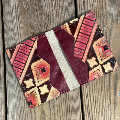 Waylon Wallet - w/ Summit Fire Navajo-Waylon Wallet-Western-Cowhide-Bags-Handmade-Products-Gifts-Dancing Cactus Designs
