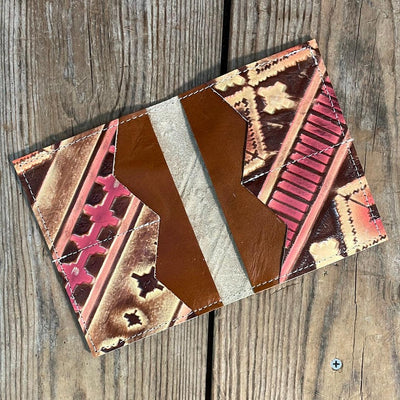 Waylon Wallet - w/ Summit Fire Navajo-Waylon Wallet-Western-Cowhide-Bags-Handmade-Products-Gifts-Dancing Cactus Designs