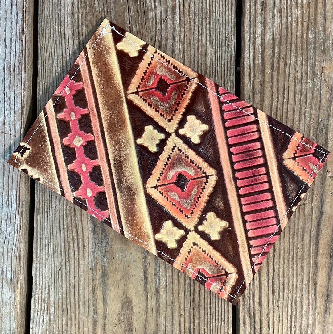 Waylon Wallet - w/ Summit Fire Navajo-Waylon Wallet-Western-Cowhide-Bags-Handmade-Products-Gifts-Dancing Cactus Designs