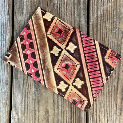 Waylon Wallet - w/ Summit Fire Navajo-Waylon Wallet-Western-Cowhide-Bags-Handmade-Products-Gifts-Dancing Cactus Designs