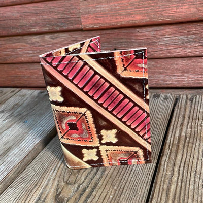 Waylon Wallet - w/ Summit Fire Navajo-Waylon Wallet-Western-Cowhide-Bags-Handmade-Products-Gifts-Dancing Cactus Designs