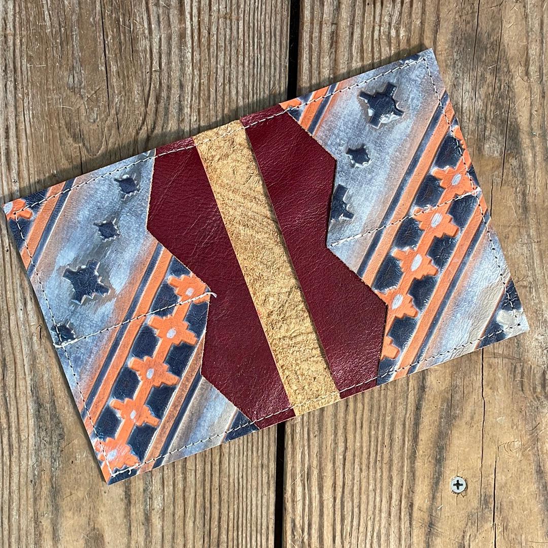 Waylon Wallet - w/ Teton Sundown Navajo-Waylon Wallet-Western-Cowhide-Bags-Handmade-Products-Gifts-Dancing Cactus Designs