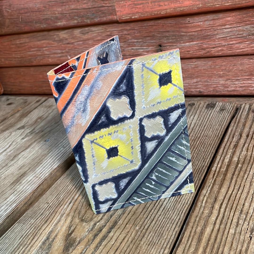 Waylon Wallet - w/ Teton Sundown Navajo-Waylon Wallet-Western-Cowhide-Bags-Handmade-Products-Gifts-Dancing Cactus Designs